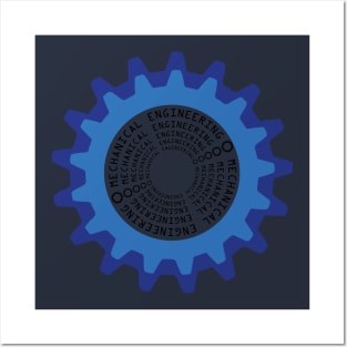 mechanical engineering text & logo gear image Posters and Art